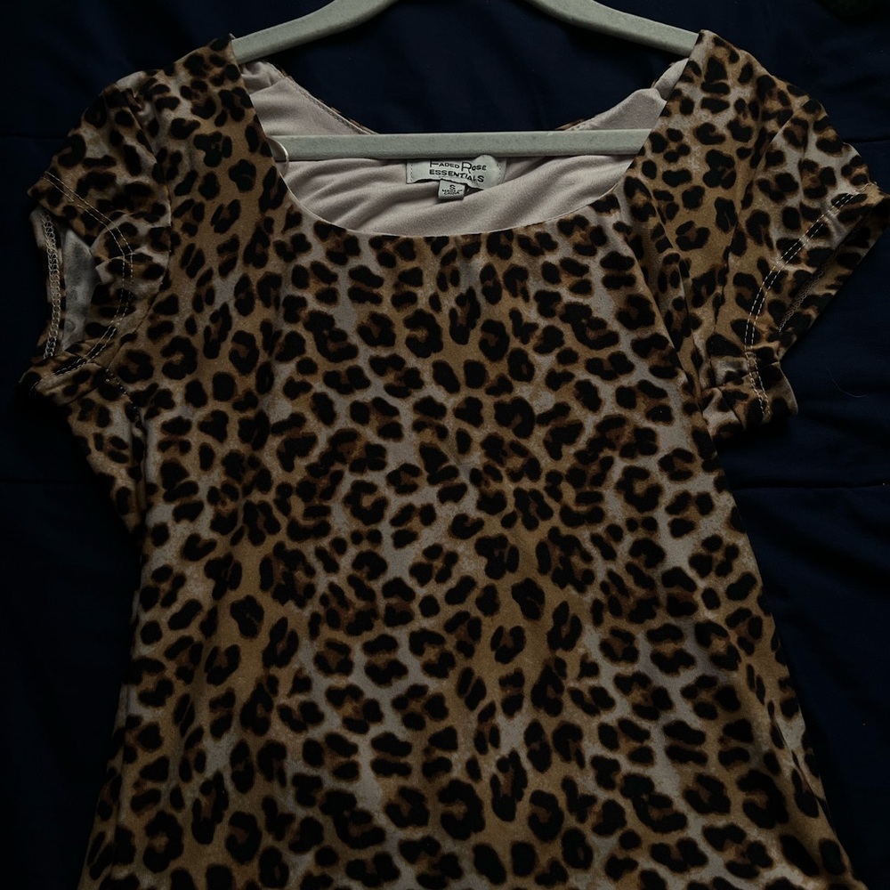 Leopard Print Short Sleeve Top